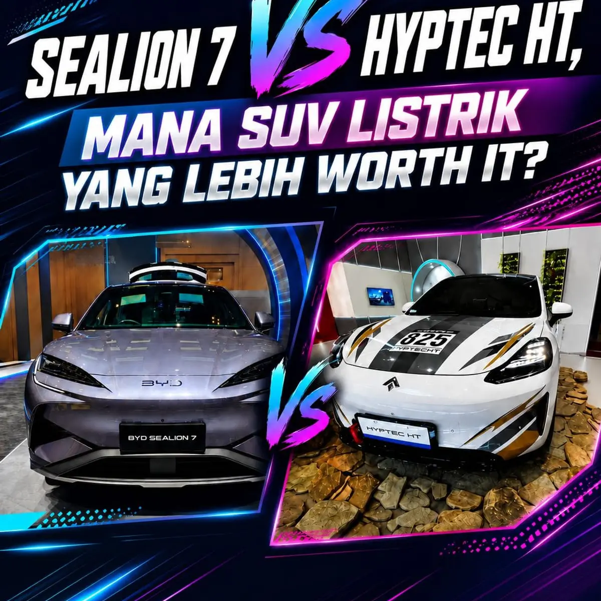 Adu Gengsi SUV Listrik Premium: Perbandingan Spesifikasi dan Harga Hyptec HT vs BYD Sealion 7