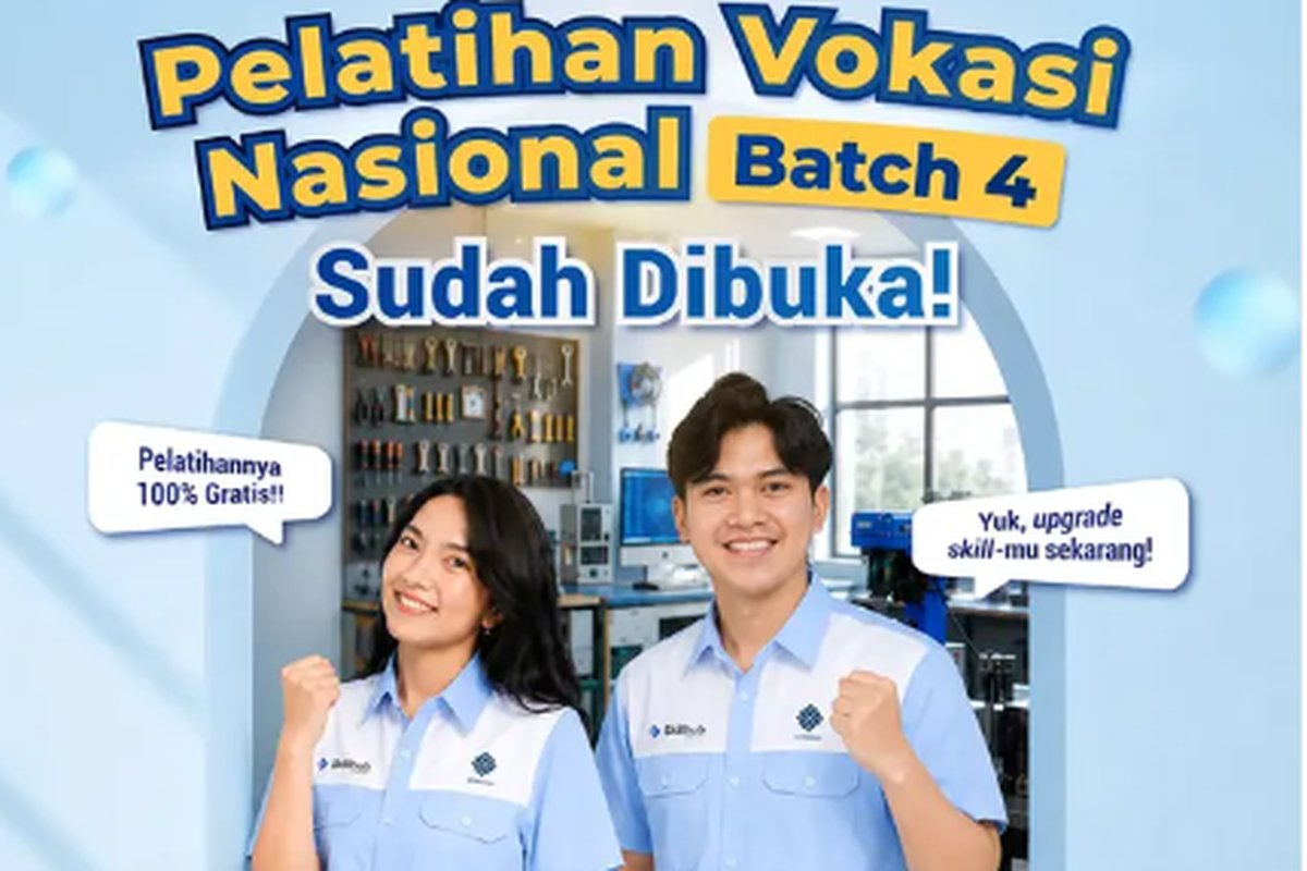 Kemnaker Buka Pelatihan Vokasi Nasional Batch 4 Gratis, Ini Jadwal dan Syarat Pendaftarannya