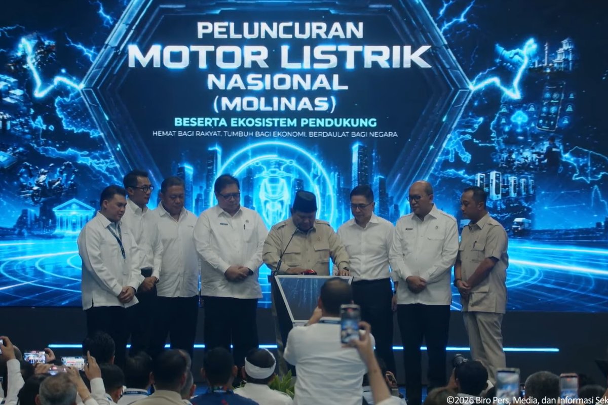 Peluncuran program Motor Listrik Nasional (Molinas) oleh Presiden RI Prabowo Subianto(YOUTUBE SEKRETARIAT PRESIDEN)