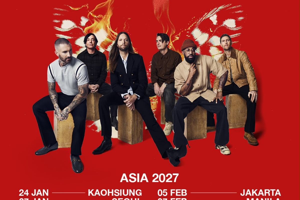 Maroon 5 Pastikan Konser di Jakarta Februari 2027, Tur Asia Mulai Terungkap!